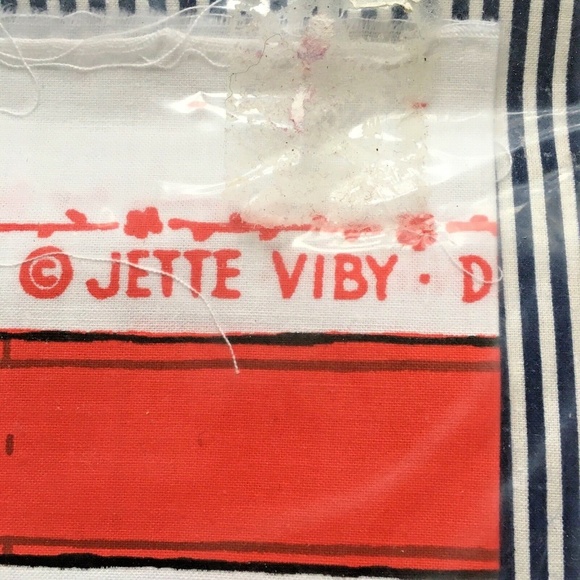 Cut & Sew Jette Viby Sewing Fabric Horse and Cart New Denmark Apron Pinafore 70s - Picture 4 of 5